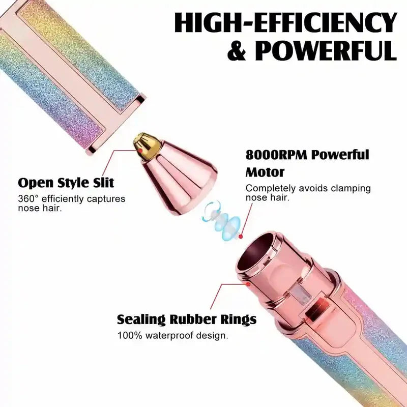 2 In 1 Rechargeable Flawless Eyebrow Hair Remover & Facial Hair Trimmer
