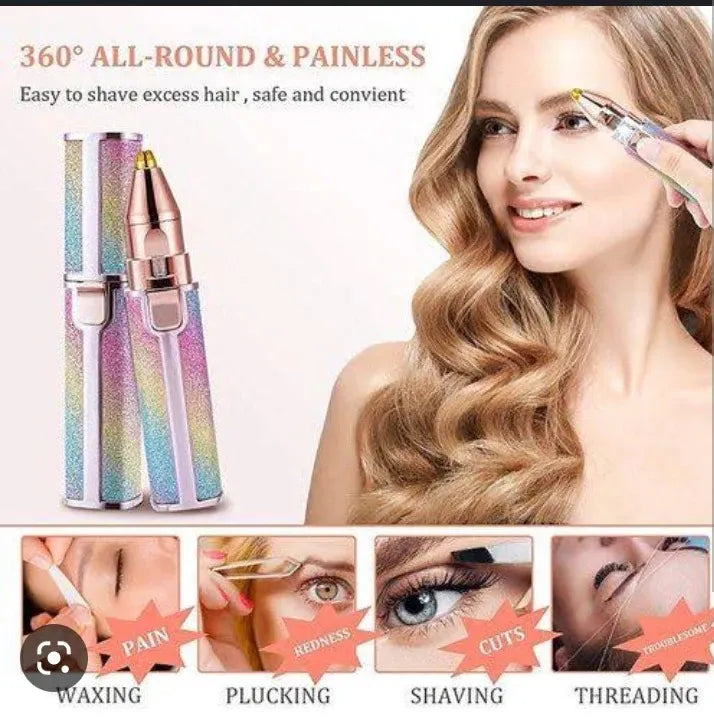 2 In 1 Rechargeable Flawless Eyebrow Hair Remover & Facial Hair Trimmer